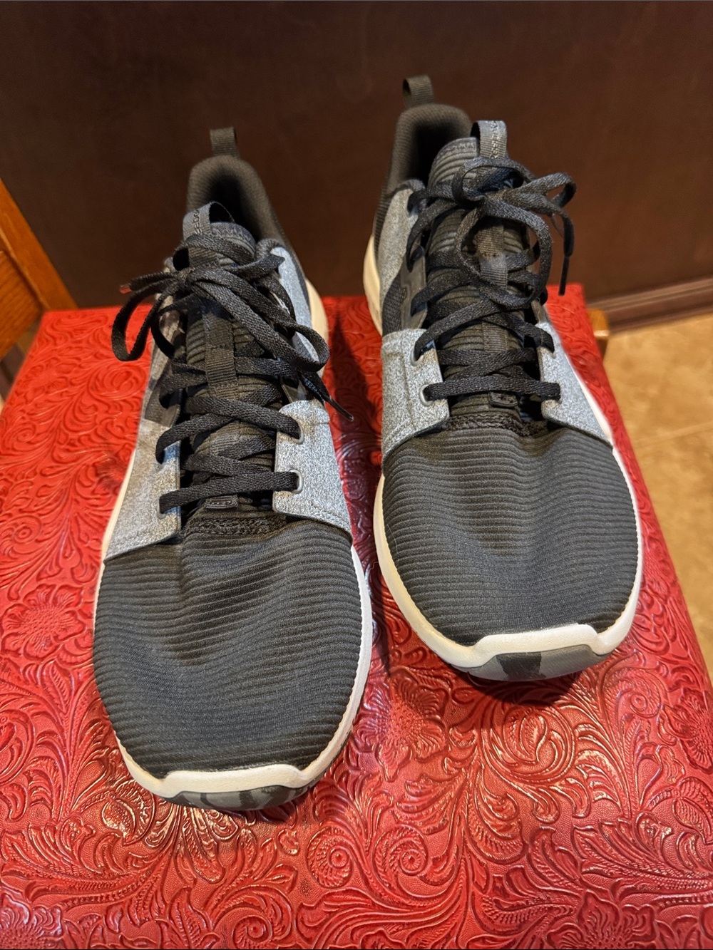 Reebok Black and Gray Men's Athletic Sneakers